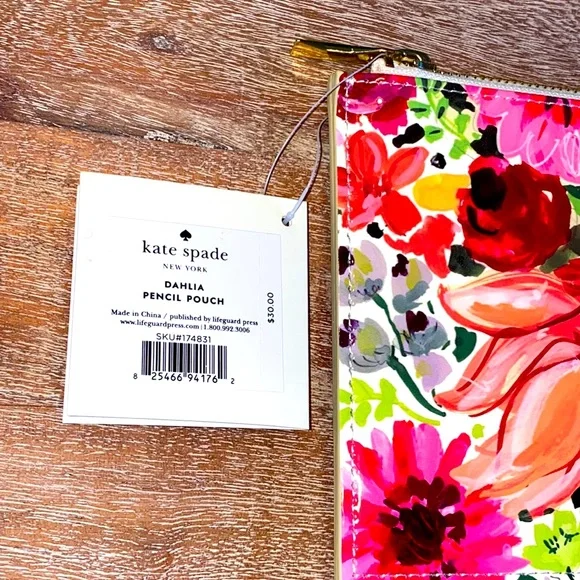 NWT Kate Spade Dahlia Pencil Pouch - Picture 2 of 7
